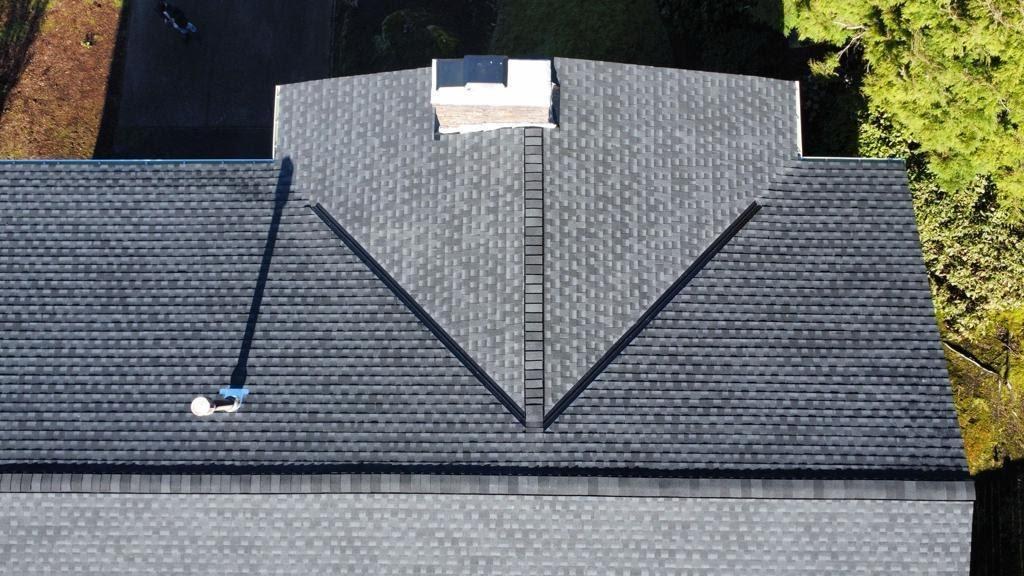 Finished roof photographed from the property or above