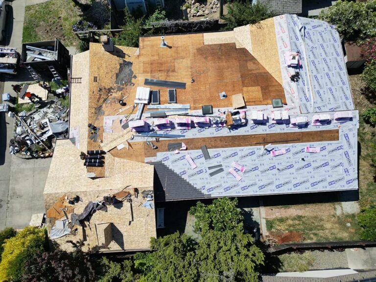 Roof preparation · Aerial views